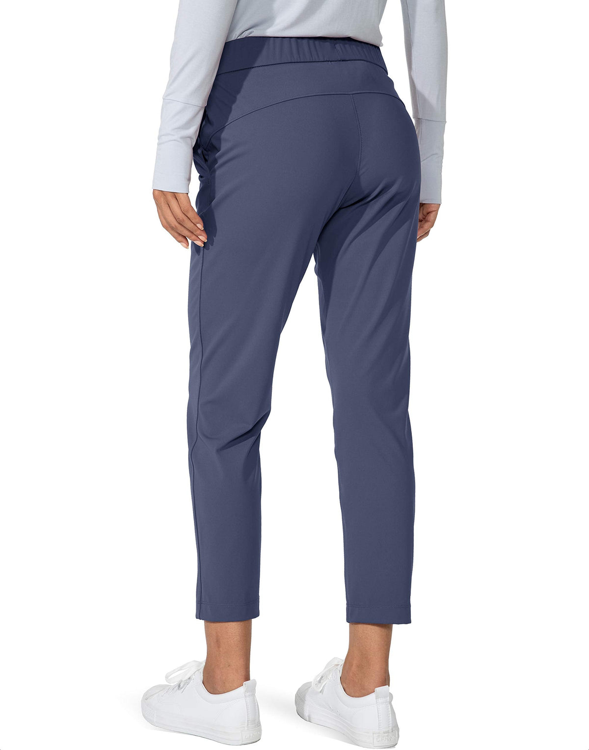 G Gradual Women's Pants with Deep Pockets 7/8 Stretch Sweatpants for Women Athletic, Golf, Lounge, Work (Dusty Blue, Medium)