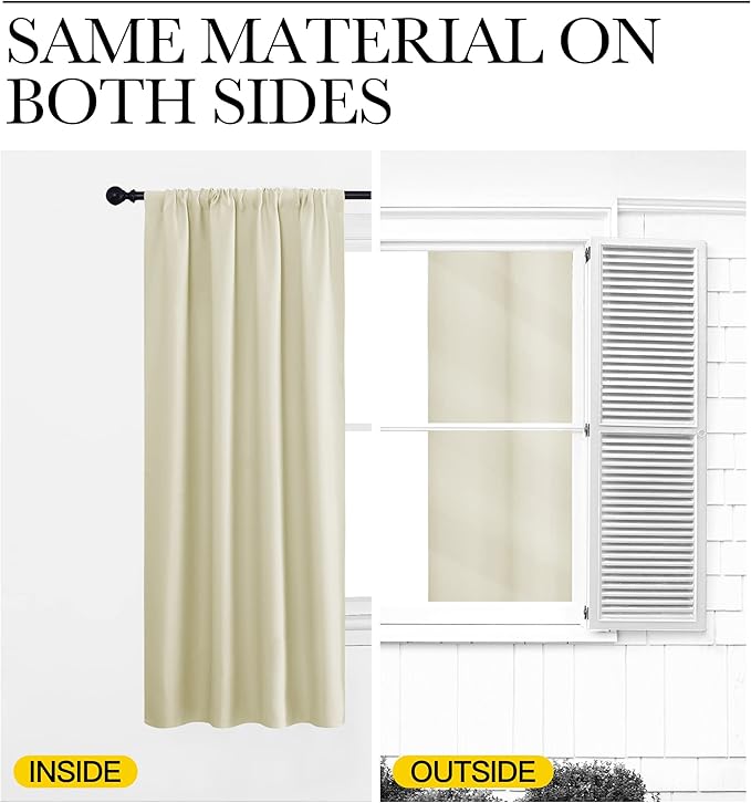 NICETOWN RV Blackout Curtains for Camper Windows, Kitchen Curtains, Short