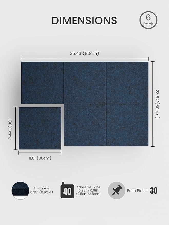 Bumusty Large Cork Board 36" x 24" Alternative