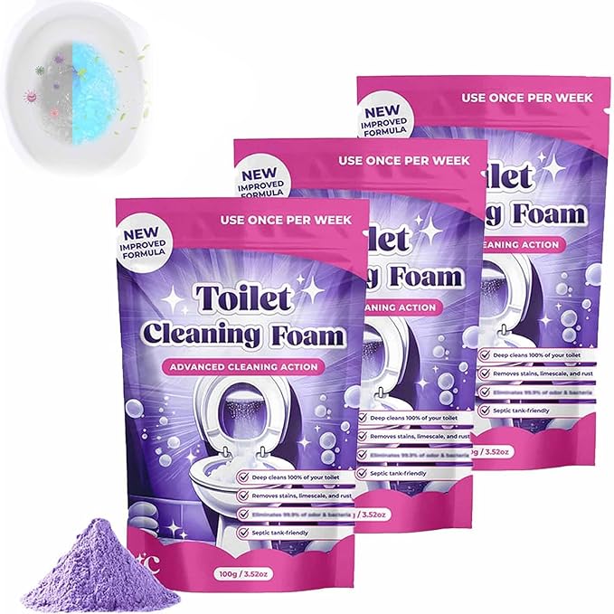 Fizzclean Toilet Cleaner, Fizzclean Toilet Cleaning Foam, Foam For Sparkling Clean, Touch Free Foaming Cleaning Powder (3)