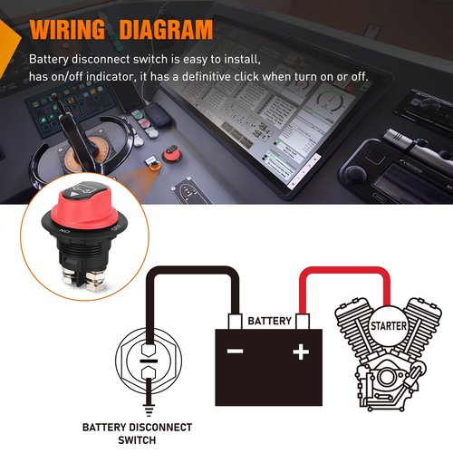 Nilight Battery Disconnect Switch - 100A Master Isolator for 12V-48V | Waterproof Heavy Duty for Marine, RV, Car, ATV, UTV