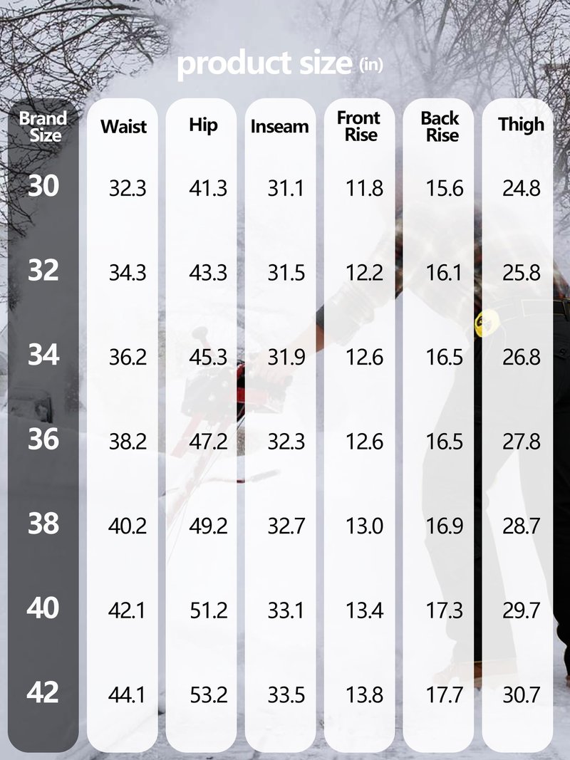Yevtzl Men's Fleece Lined Hiking Cargo Pants, Snow Ski Winter Insulated Work Pants Mens Tactical Pant for Camping Safari with Pocket (US, Numeric, 34, Regular, Regular, Black)