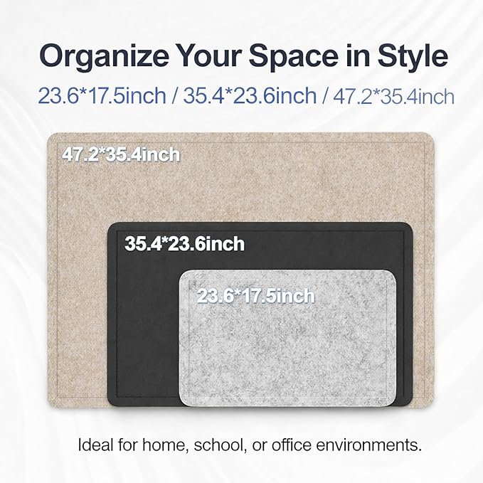 Large Felt Bulletin Board for Wall, Soft Felt Cork Board for Office, Home