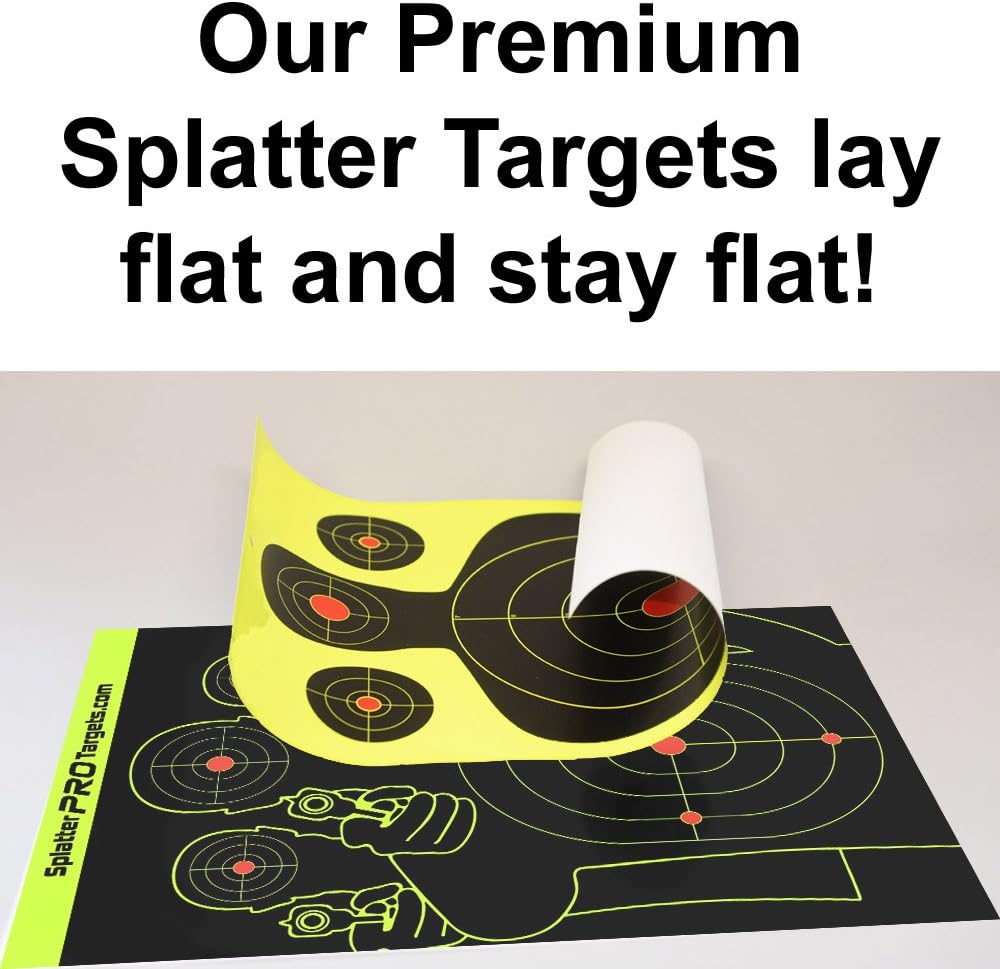 Splatter Targets - 12x18 Fully Reactive Shooting Targets | Instant Hit Visibility with Bright Splatter