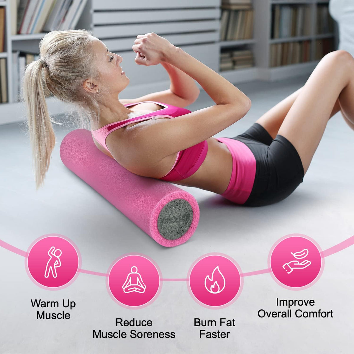 Yes4All High-Density EPP Foam Roller - Perfect for Yoga, Pilates & Stretching | 12, 18, 24, 36 Inch Sizes
