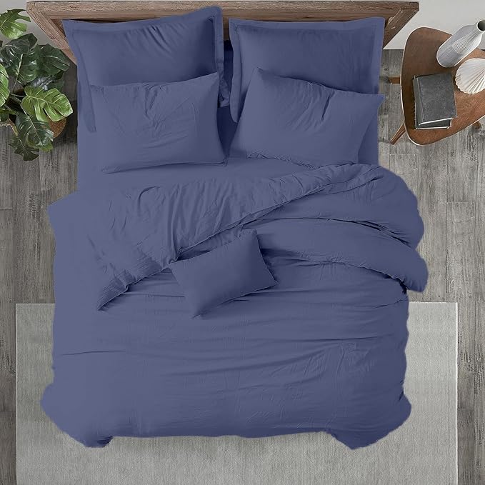 Kotton Culture 120"x98" 1 Pc Oversized King Duvet Cover Only 100% Egyptian Cotton - 600 TC Comforter Cover, Zipper Closure & Corner Ties - Fits Large King Inserts (Oversized King, Mediterranean Blue)