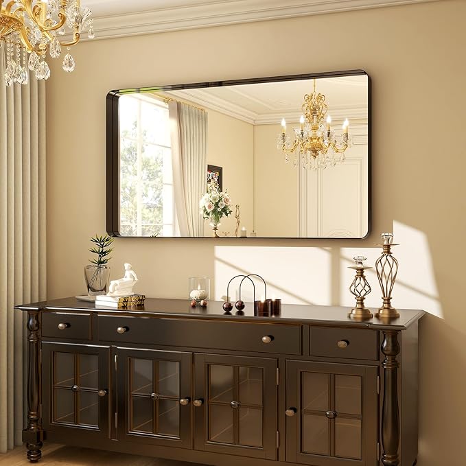 Easly 48"x30" Black Bathroom Mirror