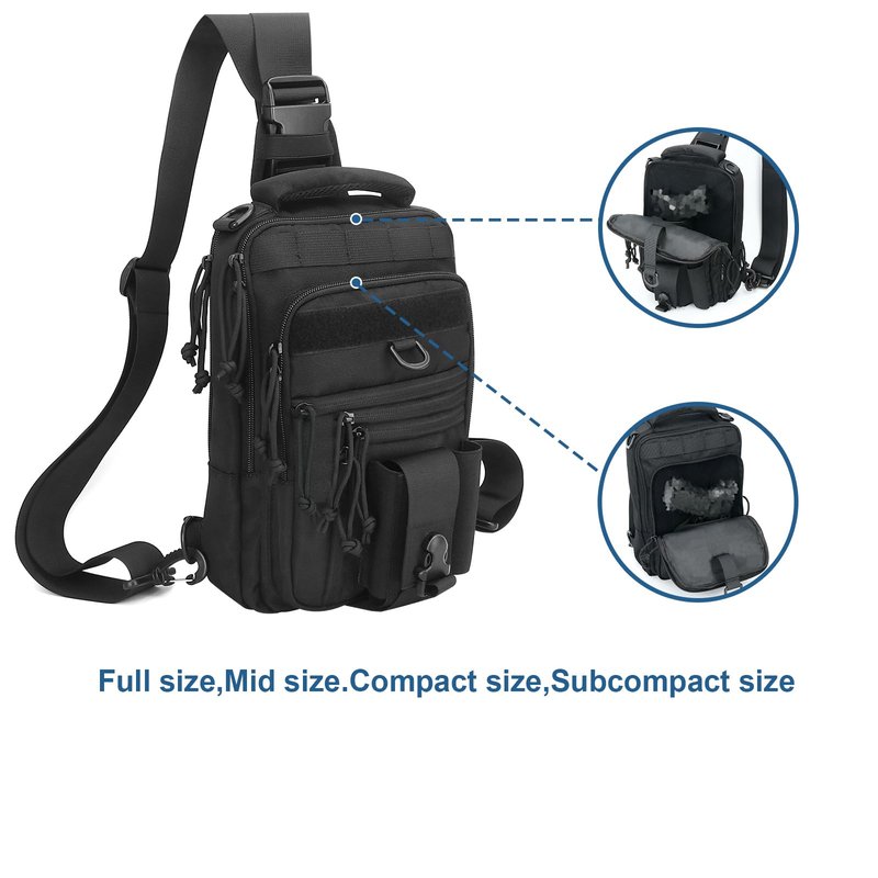 DegeTMVe Dual Pistol Holster Chest Bag Concealed Carry Sling Crossbody Tactical Gun Convertible Backpack Shooting Hunting