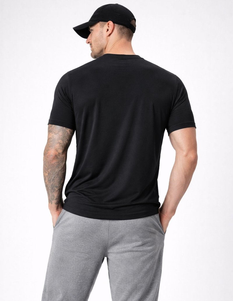5 Pack Men’s Active Quick Dry Crew Neck T Shirts | Athletic Running Gym Workout Short Sleeve Tee Tops Bulk (Set 15, Medium) Black/White