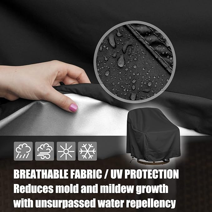 Outdoor Swivel Lounge Chair Cover 1 Pack, Fits to (39" W X 37" D X 38" H) Lawn Patio Chairs, Waterproof for Furniture Covers