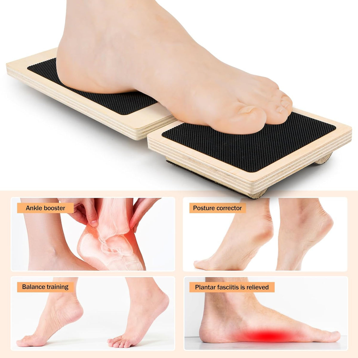 Skiennix Ankle Strengthener | Non-Slip Wood Balance Board for Injury Recovery & Training