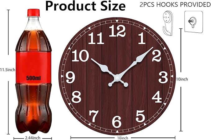 Wall Clock, Modern Wall Clocks Battery Operated, Silent Non Ticking Clock