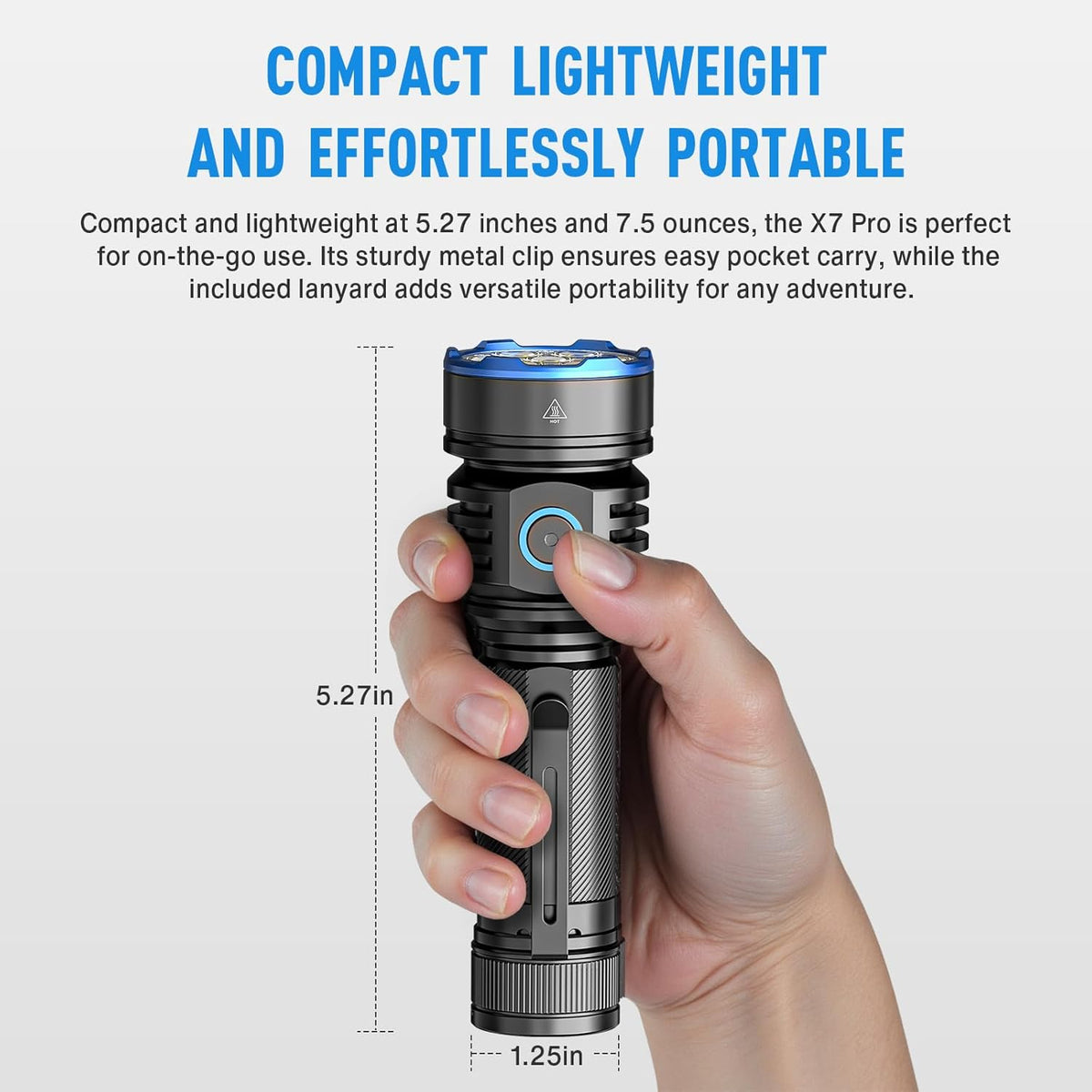 RECHOO Rechargeable Flashlight - Super Bright 7 LED with 3 Adjustable Lighting Modes | Waterproof for Home & Camping