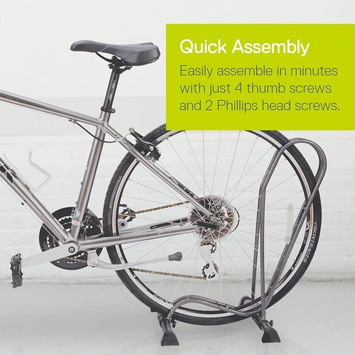 Adjustable Bike Floor Stand - Tool-Free Freestanding Bike Rack for Mountain, Fat Tire & Road Bikes