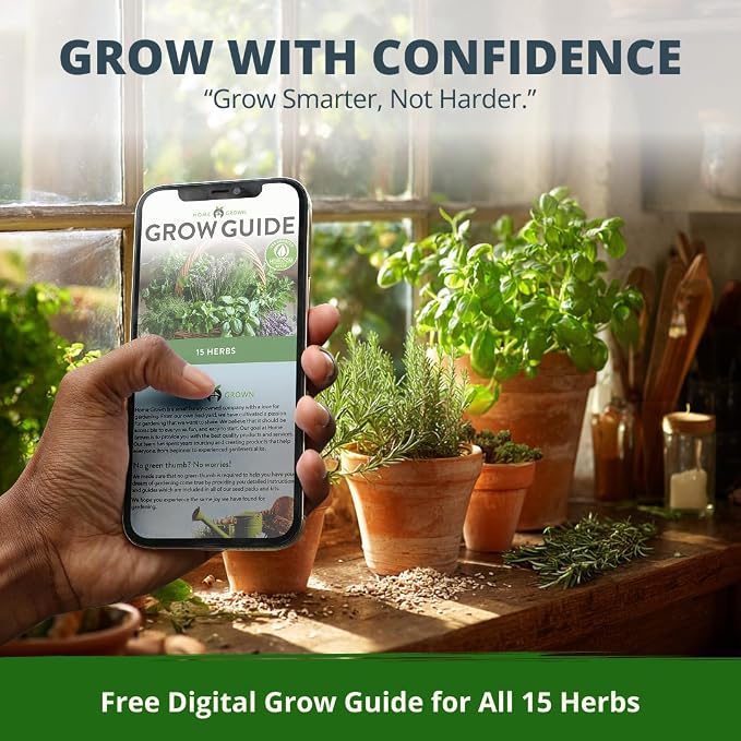 HOME GROWN Herb Seeds for Planting 15-Pack Massive Seed Count 4,300+ Seeds Non-GMO Heirloom | Extra Large | Culinary Herb Kit, Indoor Outdoor & Hydroponic | Grow Your Own Herbs | Gardening Gift