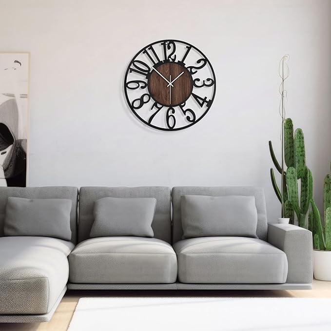 1st owned Wall Clock for Living Room -13" Silent Non Ticking, Battery Operated