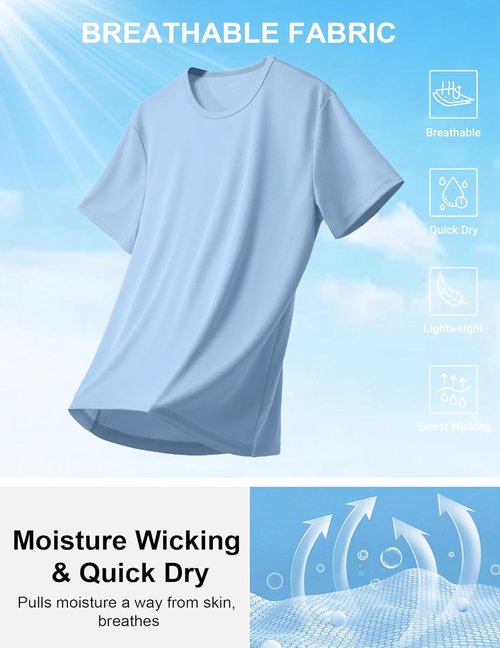 COOFANDY Men's Athletic T-Shirts - Quick Dry Moisture-Wicking Workout Shirts | 3 Pack for Gym & Casual Wear