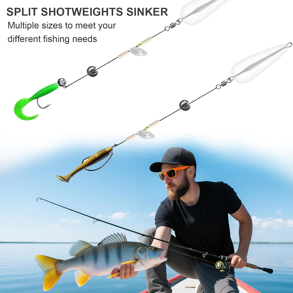 Skiennix Premium Split Shot Fishing Weights - Removable Leakproof Sinkers for Freshwater & Saltwater | 200/350 Pcs in 5/6 Sizes