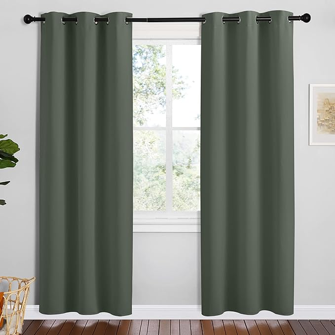 NICETOWN Blackout Curtain Panels, Dark Mallard, 1 Pair, 42 by 78-Inch, Home
