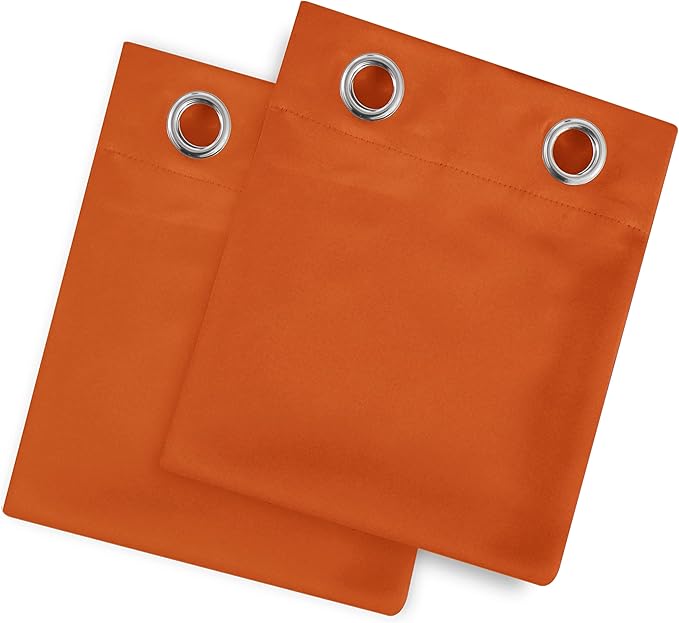 LEMOMO Orange Thermal Blackout Curtains/52 x 72 Inch/Set of 2 Panels Room