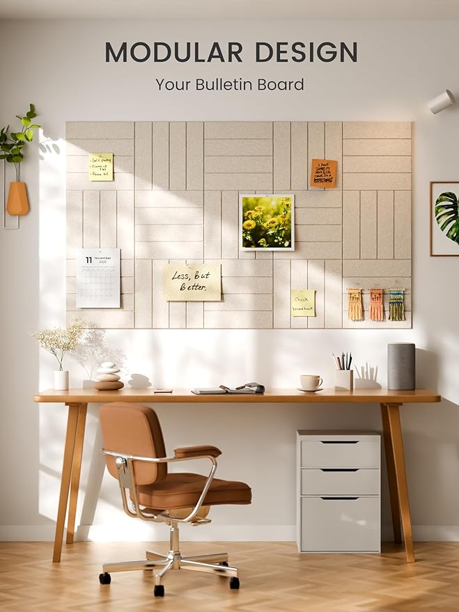 Bumusty Large Cork Board Alternative-48 x 36" Felt Bulletin Board Tiles