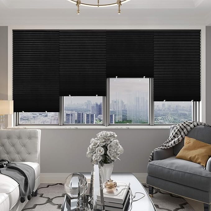 Changshade 12 Pack Temporary Shades, Pleated Paper Blinds