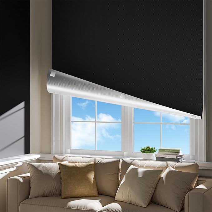 Portable Blackout Curtains for Bedroom, Easy Install No Drill Black Out