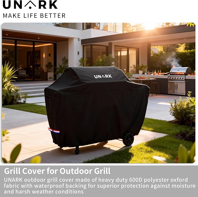 52 Inch Grill Cover for Outdoor Grill Covers Heavy Duty Waterproof Compatible with Weber Grill Covers 2-4 Burners Barbecue Grill Cover Series 52" L x 24" W x 42" H (Black)