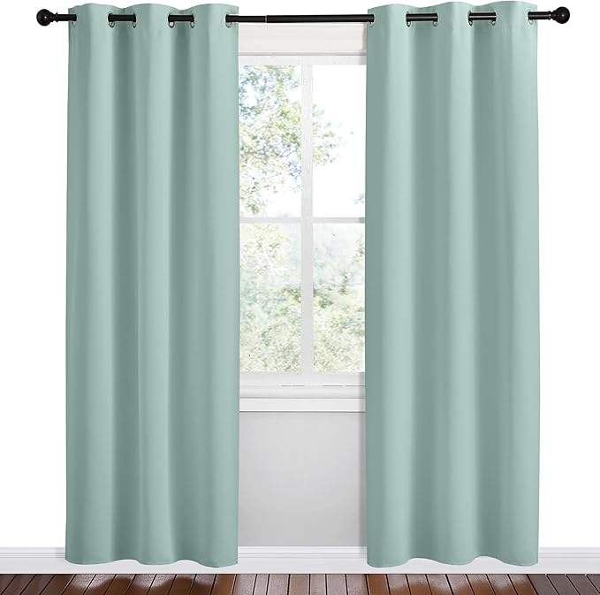 NICETOWN Aqua Blue Room Darkening Curtains