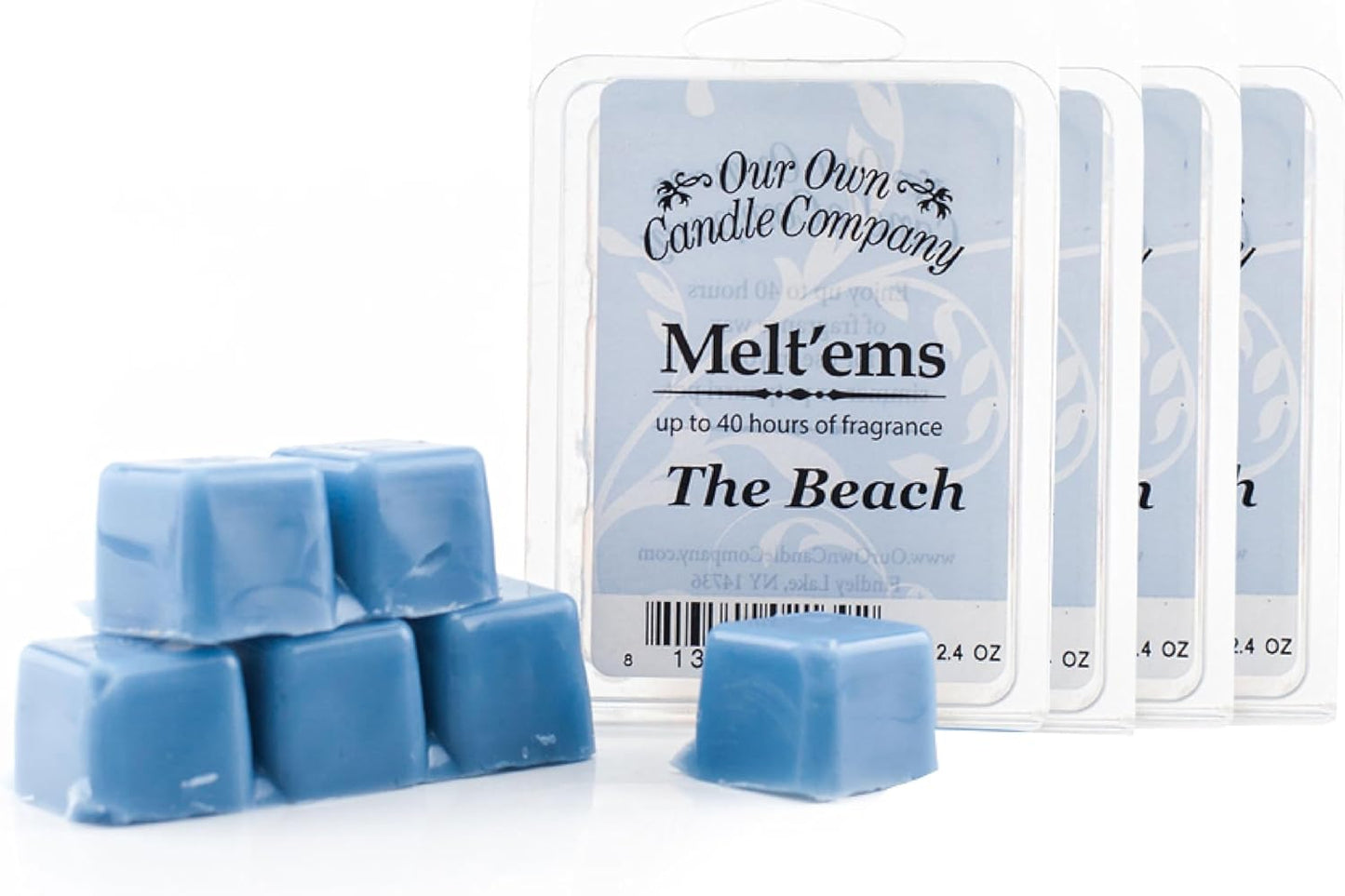 Our Own Candle Company Premium Wax Melt, The Beach Scent, 6 Cubes, 2.4 oz (4 Pack)