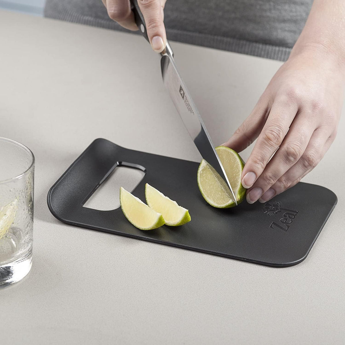 Zeal Red Cutting Board - 22x15 cm Straight to Pan Chopping Board for Easy Food Prep