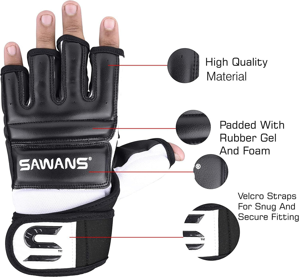 SAWANS Boxing Gloves - Durable Punch Bag Mitts for MMA, Karate, Taekwondo Training | Versatile Combat Gear