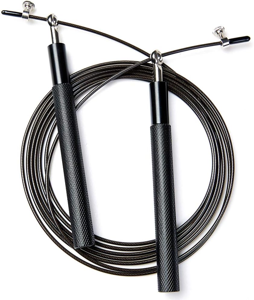 Speed Skipping Rope Adjustable Jumping Rope with Aluminium Alloy Handle and Ball Bearing Tangle-Free Exercise Rope for Home Exercise & Slim Body , Cross Fit Training, Fitness, Exercis Ideal for Aerobic Exercise