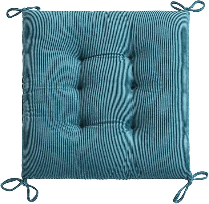 Outdoor Patio Cushion, Rocking Chair Cushion, Tufted Pads, Set of Upper and Lower with Ties Pack of 2 (2 Sets) - Back 20"×17", Seat 17"×17" (Blue)