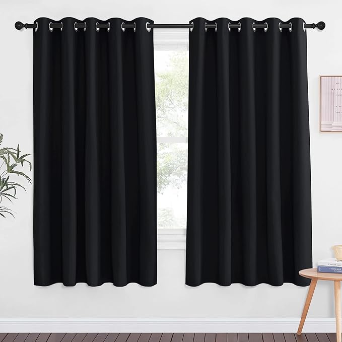 NICETOWN Black Curtain Drape for Bedroom