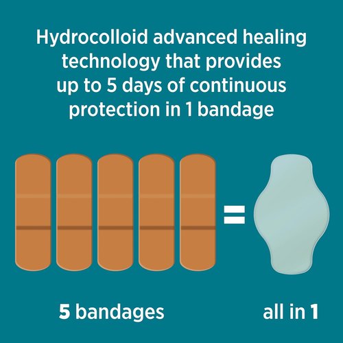 BAND-AID Pro Heal Hydrocolloid Bandages - Ultra-Thin & Waterproof for Advanced Healing | Large, 6 ct