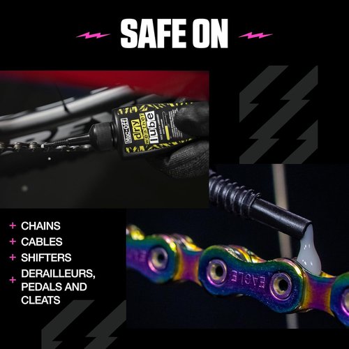 Muc-Off Bio Dry Bike Chain Lube - Wax-Based Formula for Smooth Gear Shifts | Includes Microfiber Cloth