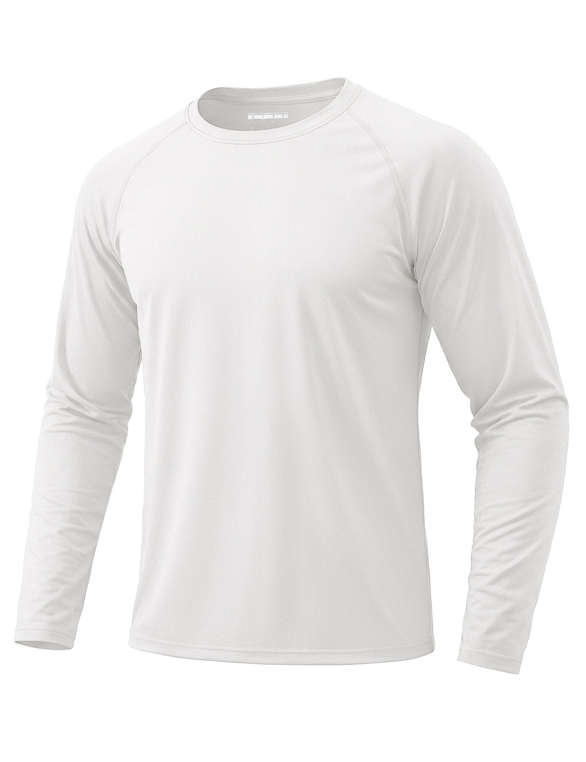 KEFITEVD Mens Sun Shirts UV Protection Long Sleeve Quick Dry Swim Shirts SPF UPF 50+ Rash Guard Running Fishing T-Shirts White