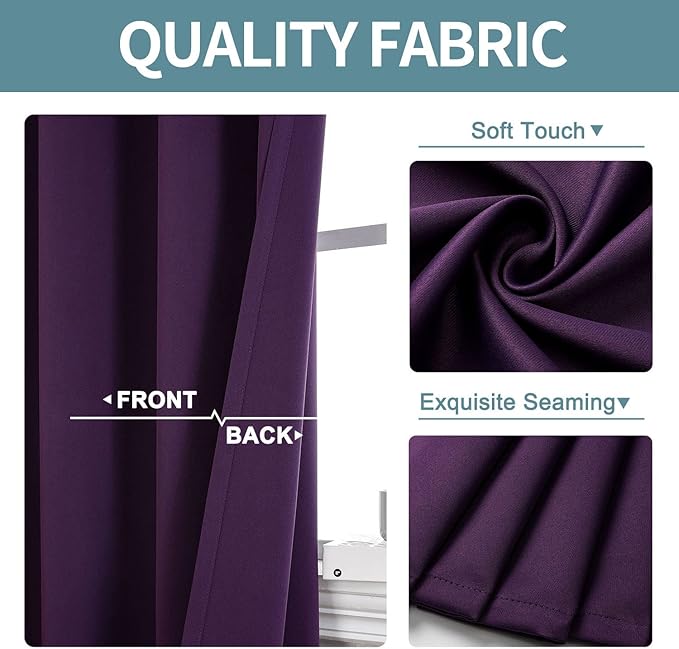 ChrisDowa Blackout Curtains 102 Inches Long 2 Panels Set