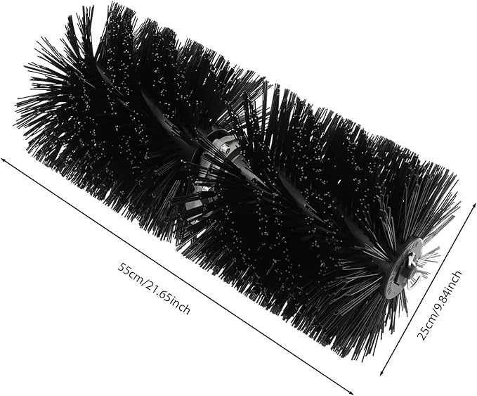 23" Universal Rolling Brush Head for Lawn Mowers – Heavy-Duty Nylon Bristle Attachment for Snow, Turf & Driveway Cleaning, 9-Tooth Inner Shaft, 1.02" Mount Holes