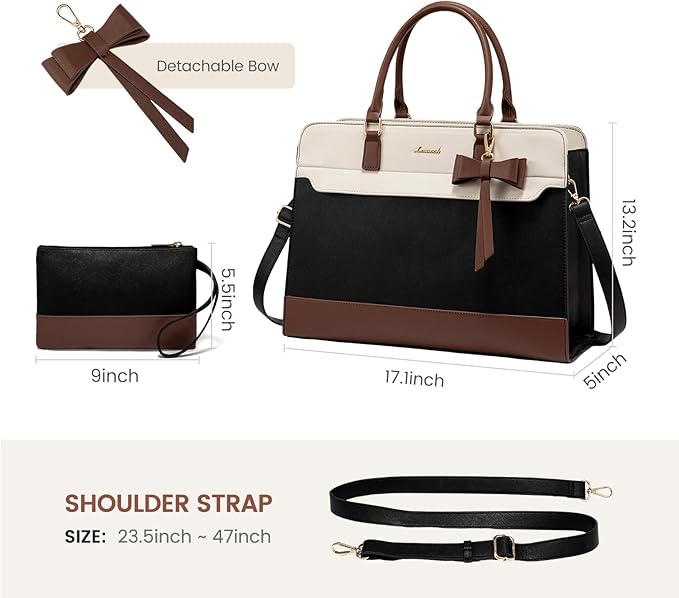 LOVEVOOK Laptop Tote Bag for Women,Leather Work Bag, Waterproof Business Teacher Bag,Large Computer Handbag Purse Briefcase,Office Gifts for Women