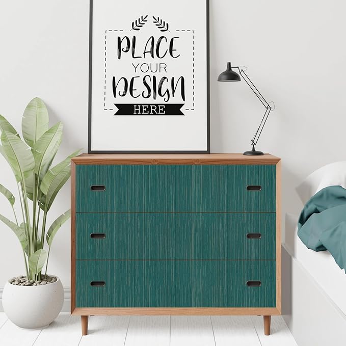 Teal Grasscloth Peel and Stick Wallpaper Texture Contact Paper A Set of 15.7" X