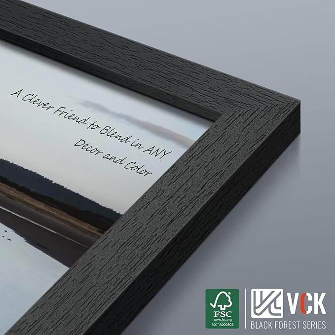 VCK 24x30 Poster Frame Set of 4 - Black, Gallery-Quality Wood Picture Frames, 1.1-Inch Wide Border, Polished Plexiglass, Vertical or Horizontal Wall Display for Photo/Art/Prints, Black
