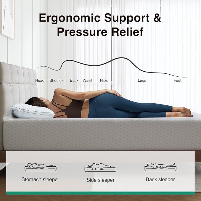 Novilla Memory Foam Mattress Full, 10 Inch Full Size Mattress with Comfort Foam & High-Density Support Foam for Pressure Relief & Contour Support Mattresses in a Box, Medium Firm Feel
