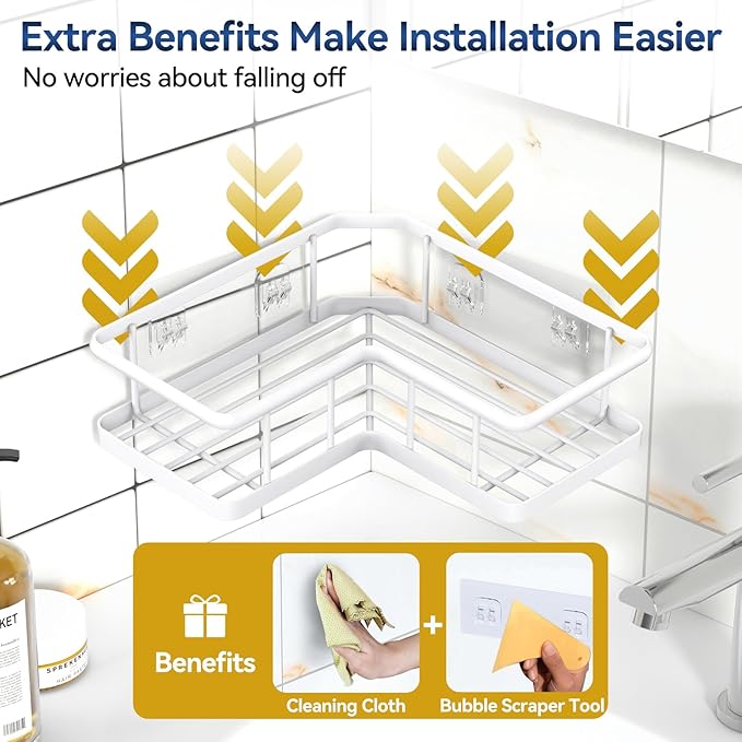 YASONIC Shower Caddy Corner, No Drilling Shower Organizer Corner