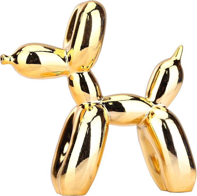Balloon Dog Sculpture Modern Home Decor Collectible Figurines Funky Statues for Bedroom Trendy Animal Decor for Coffee Table Living Room Decor