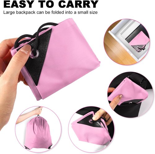 GoodtoU Drawstring Backpacks - Bulk Nylon Cinch Sacks for Sports & Travel | Pink, 48 Pcs