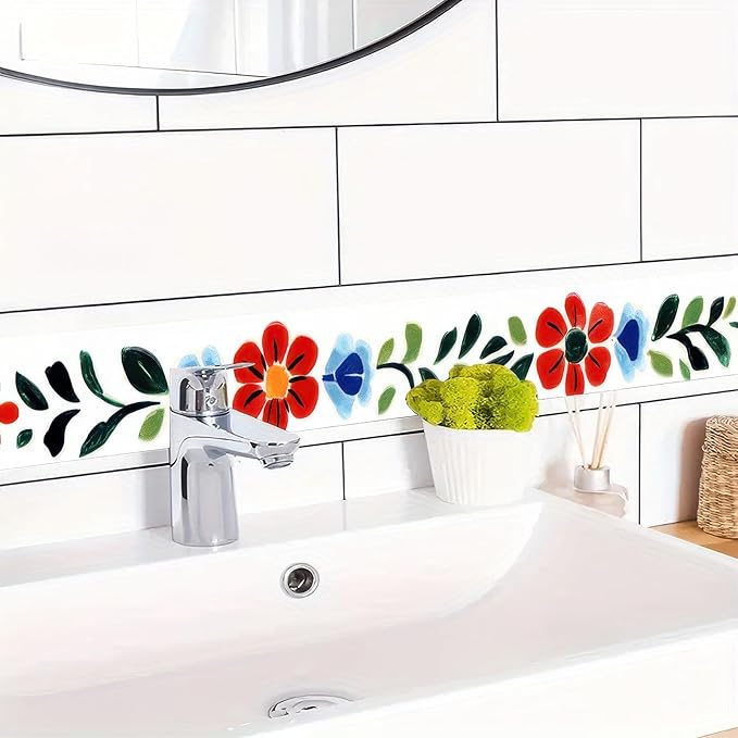 HOMETITUTE Wallpaper Border 4x196 Inch Peel and Stick Wall Border Wallpaper