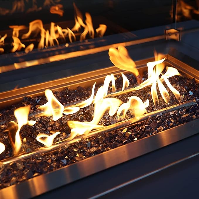 Mr. Fireglass 10 Pounds Fire Glass - 1/2 Inch High Luster Reflective Tempered Glass Rocks for Fireplace Fire Pit Table and Landscaping, Copper