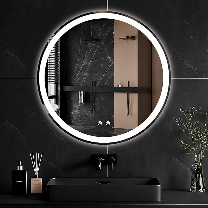 Sweetcrispy 36-Inch Round LED Bathroom Backlit Mirror